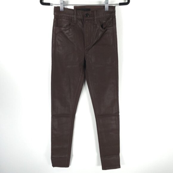 NWT JOE’S THE CHARLIE High Rise Coated Skinny Ankle Brown Pants Size 24 - Picture 5 of 16